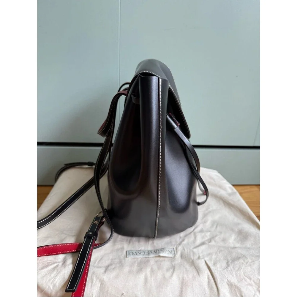 NWOT Frances Valentine Small Ann Backpack, Black Calfskin w/ Red Lining